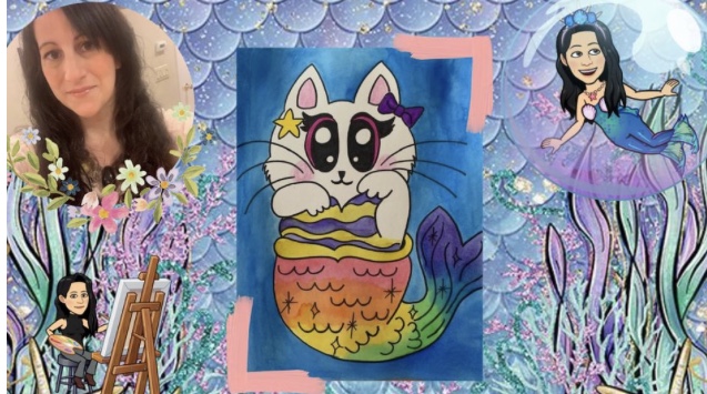 Mermaid Cat Painting