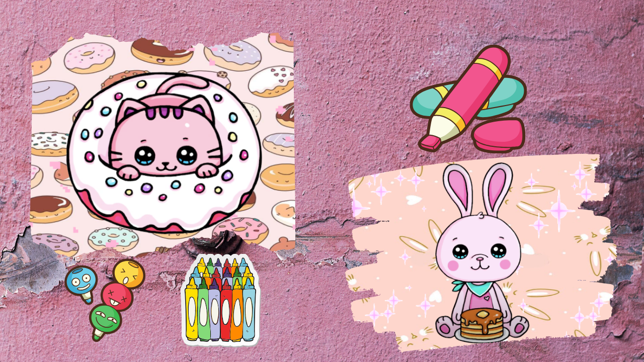 Let's Draw Cute Animals with Food (Ages 4-8)